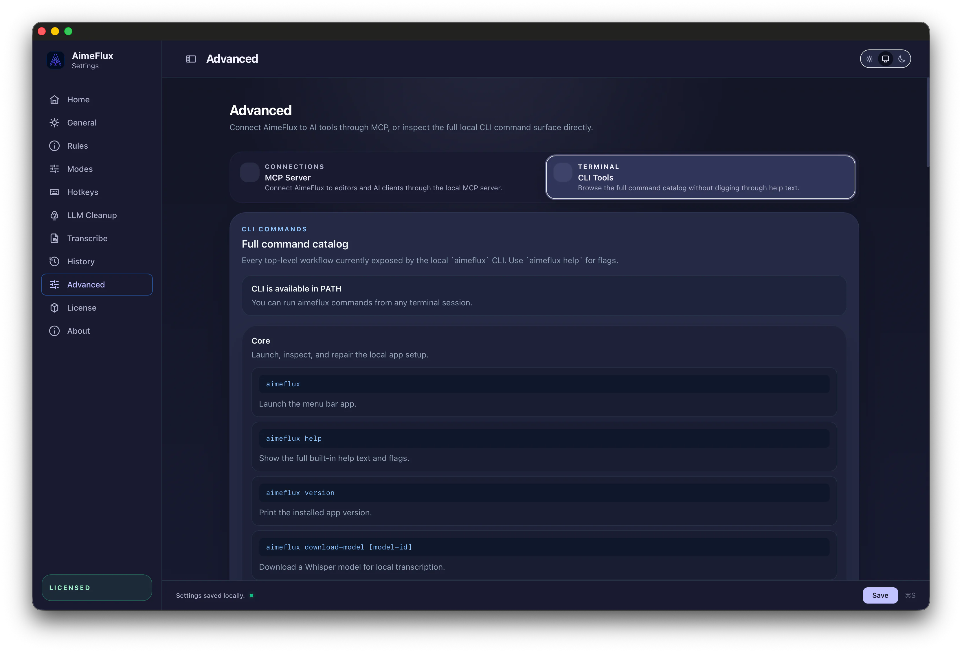 AimeFlux CLI examples