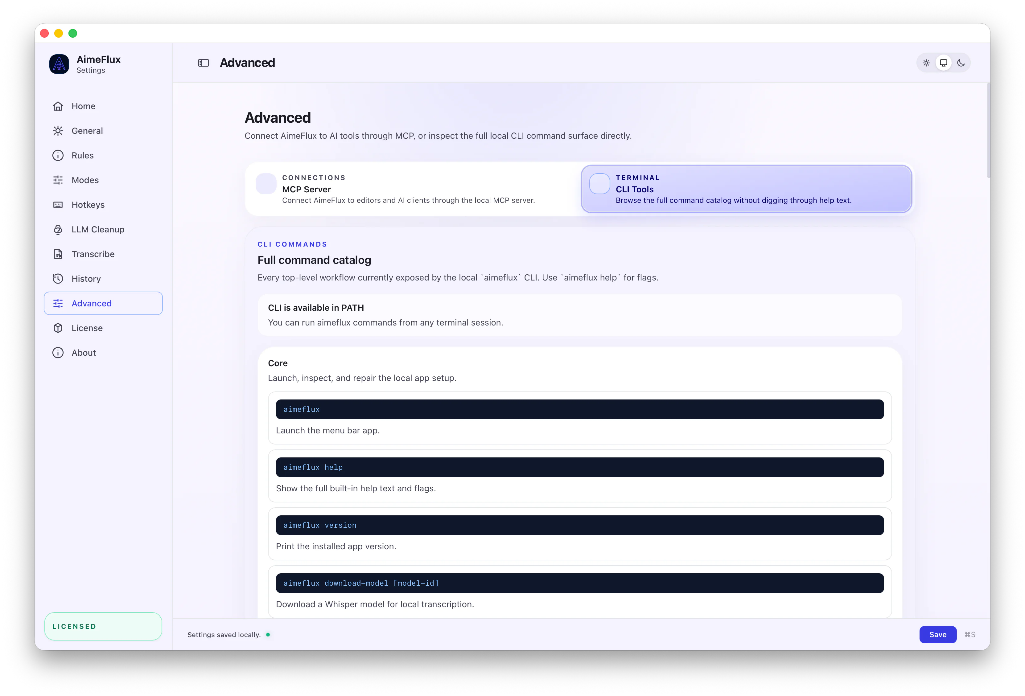 AimeFlux CLI examples